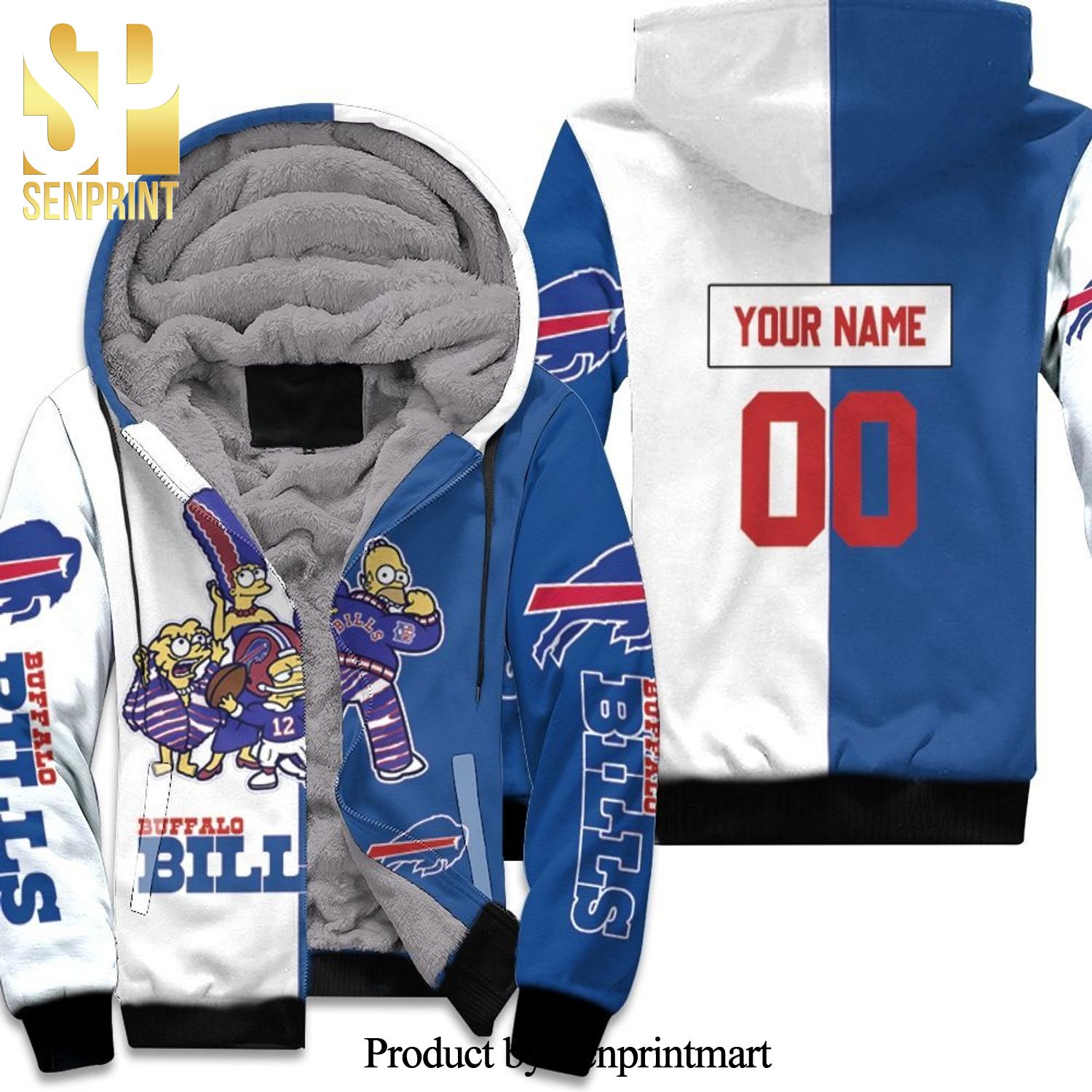Buffalo Bills The Simpsons Family Fan Afc East Division 2020 Champs Personalized Hot Outfit All Over Print Unisex Fleece Hoodie