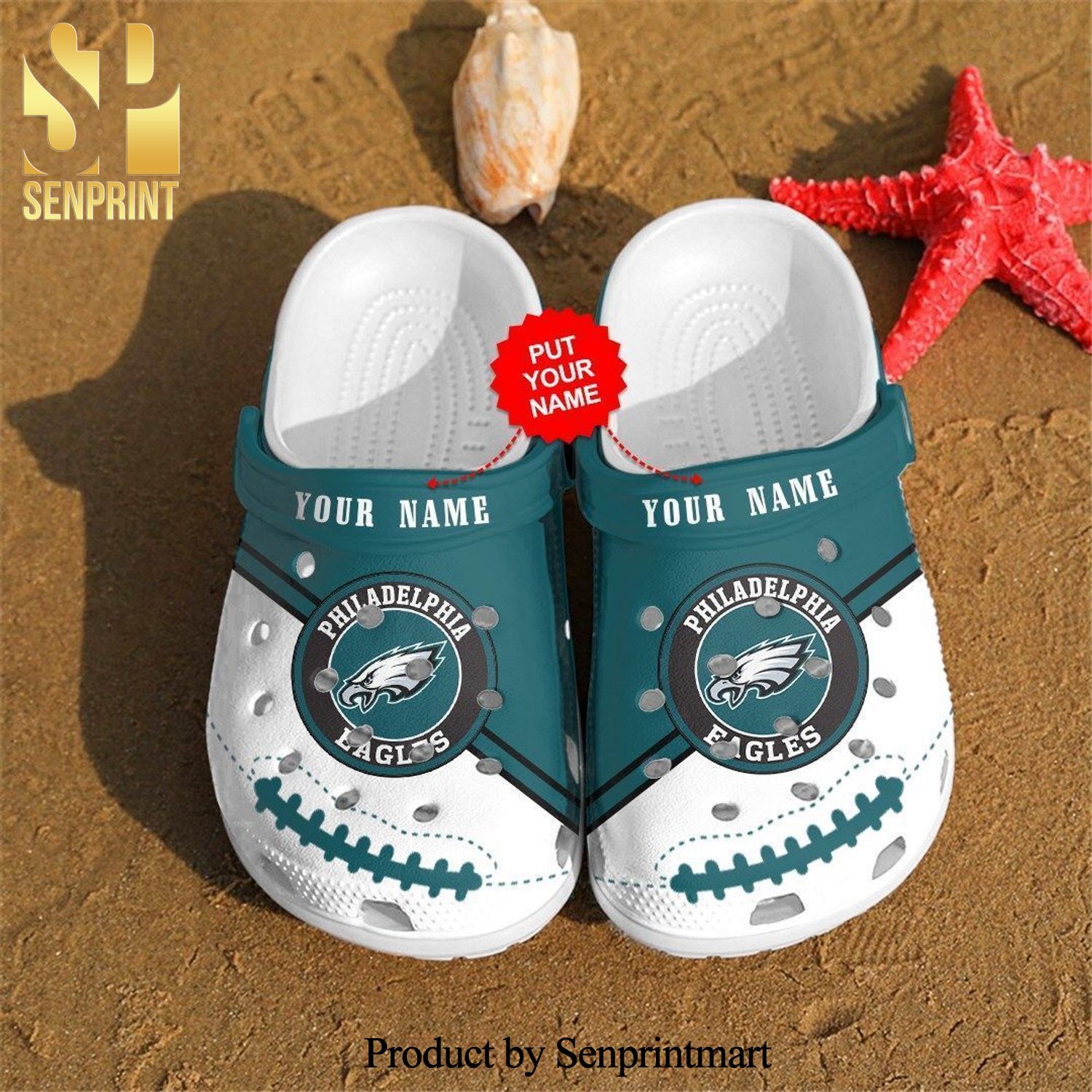 Personalized Philadelphia Eagles Printed Gift For Lover Full Printing Crocs Crocband In Unisex Adult Shoes