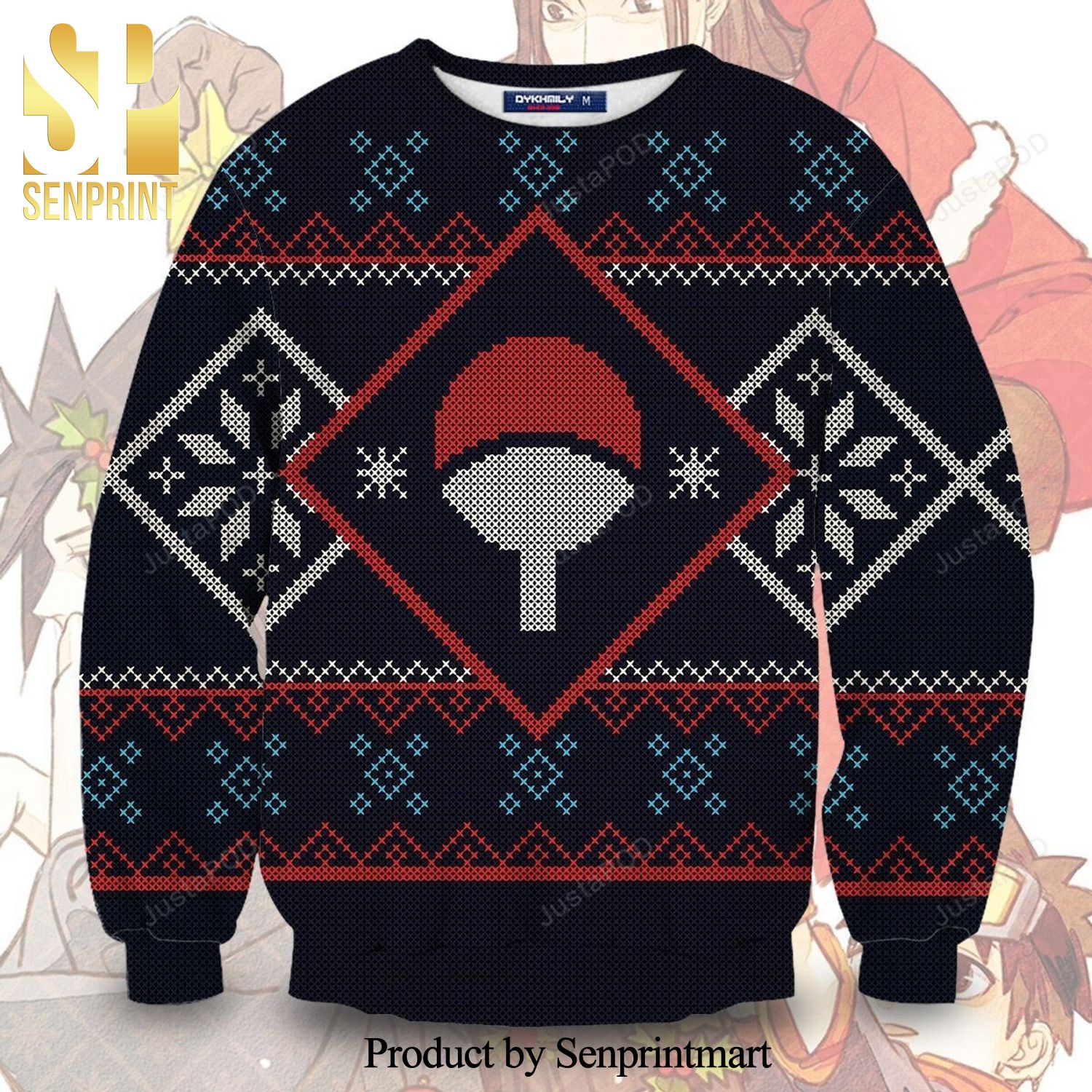 Uchiha Clan Naruto Shippuden Manga Anime Knitted Ugly Christmas Sweater