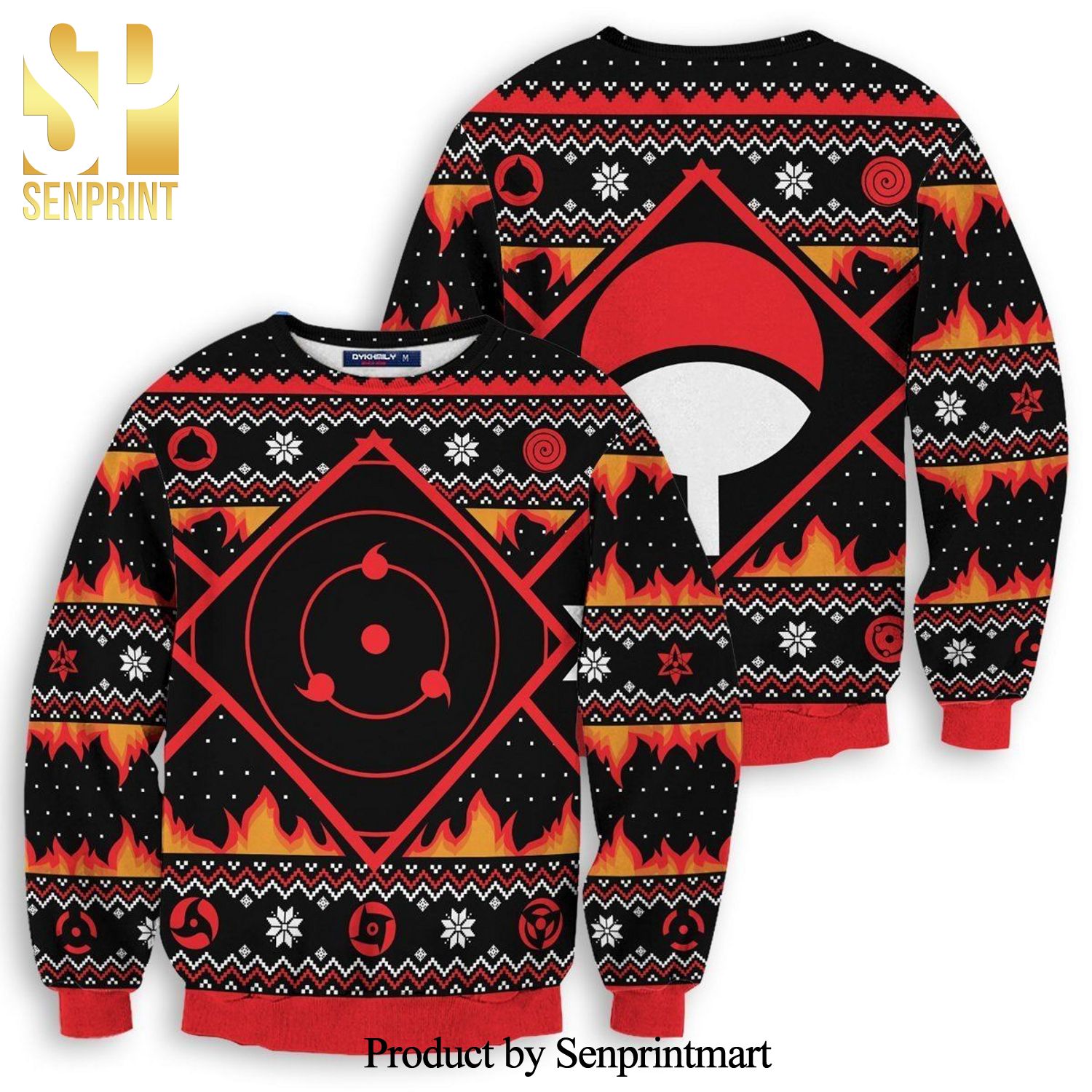 Uchiha Kekkei Genkai Naruto Shippuden Manga Anime Knitted Ugly Christmas Sweater