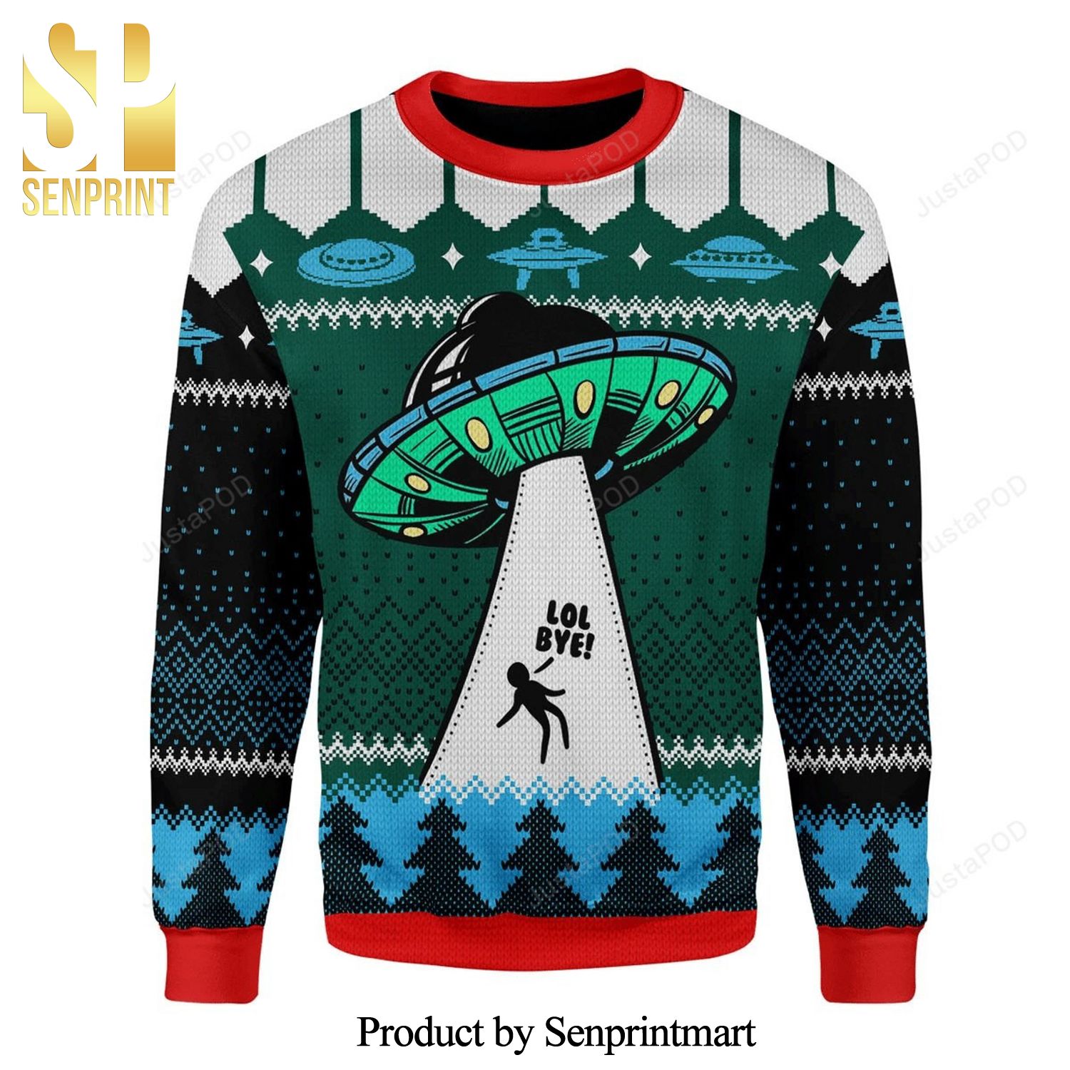 Ufo Lol Bye Knitted Ugly Christmas Sweater