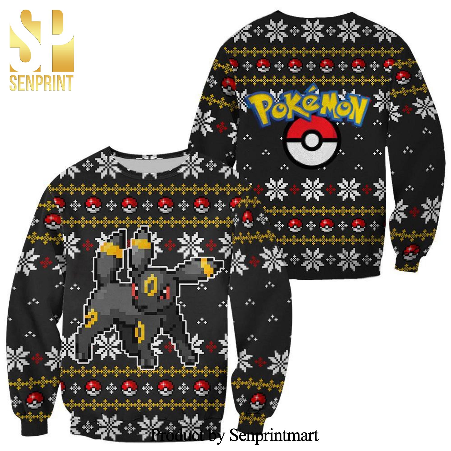 Umbreon Pokemon Anime Knitted Ugly Christmas Sweater