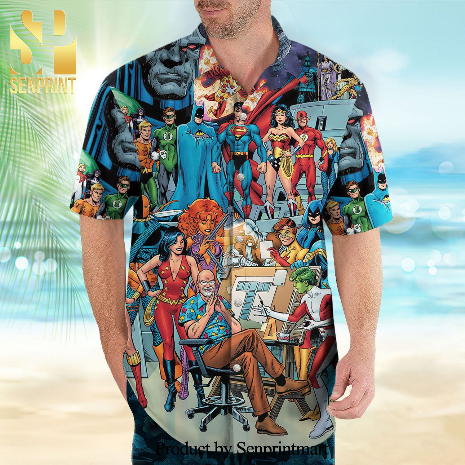 DC Celebrates George Perez Birthday Full Printing Combo Hawaiian Shirt And Beach Shorts