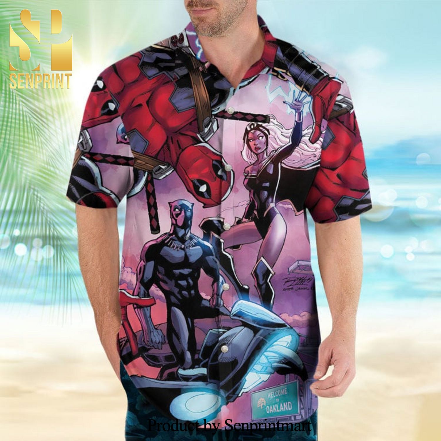 Deadpool Black Panther Full Printing Combo Hawaiian Shirt And Beach Shorts