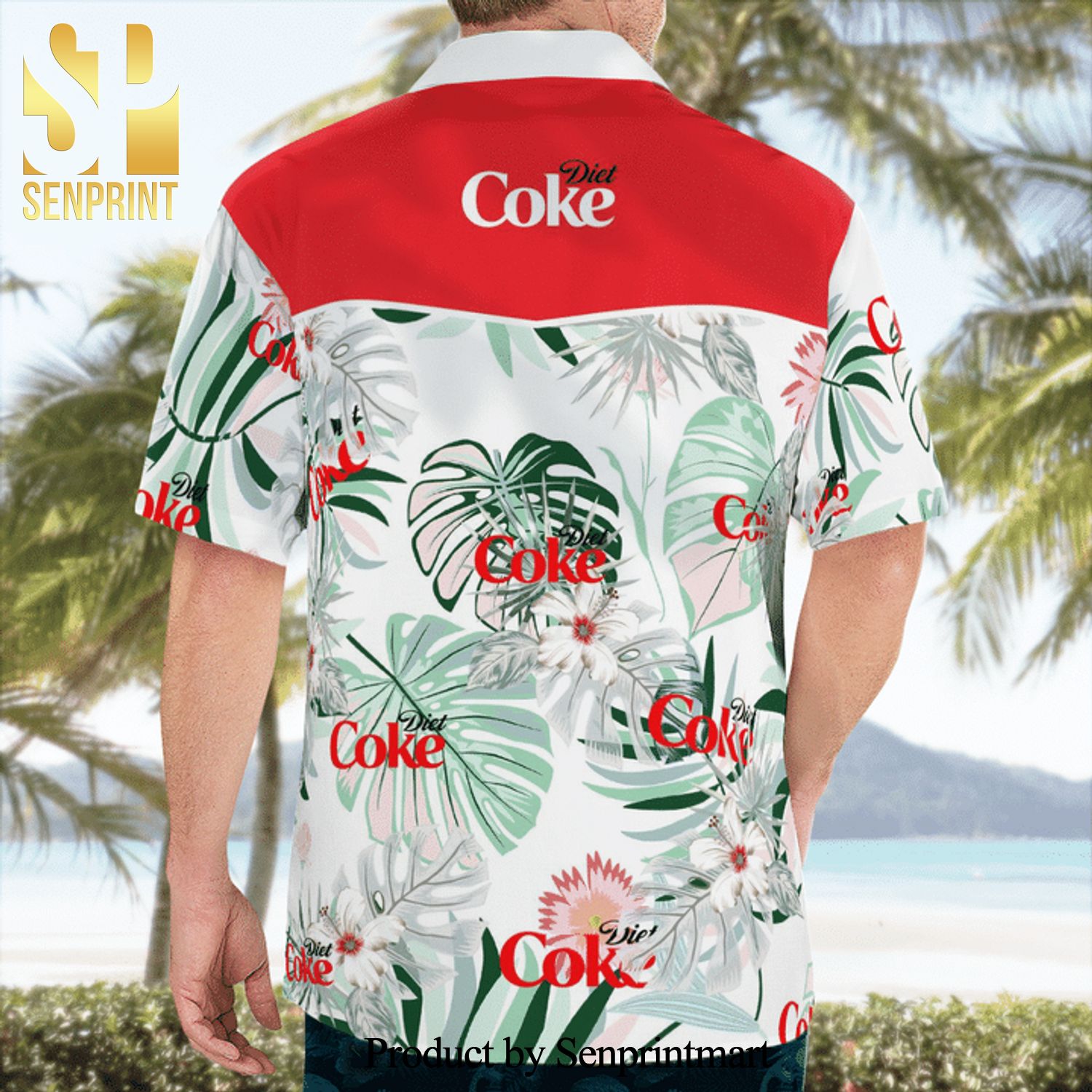 Diet Coke Logo Full Printing Flowery Hawaiian Shirt