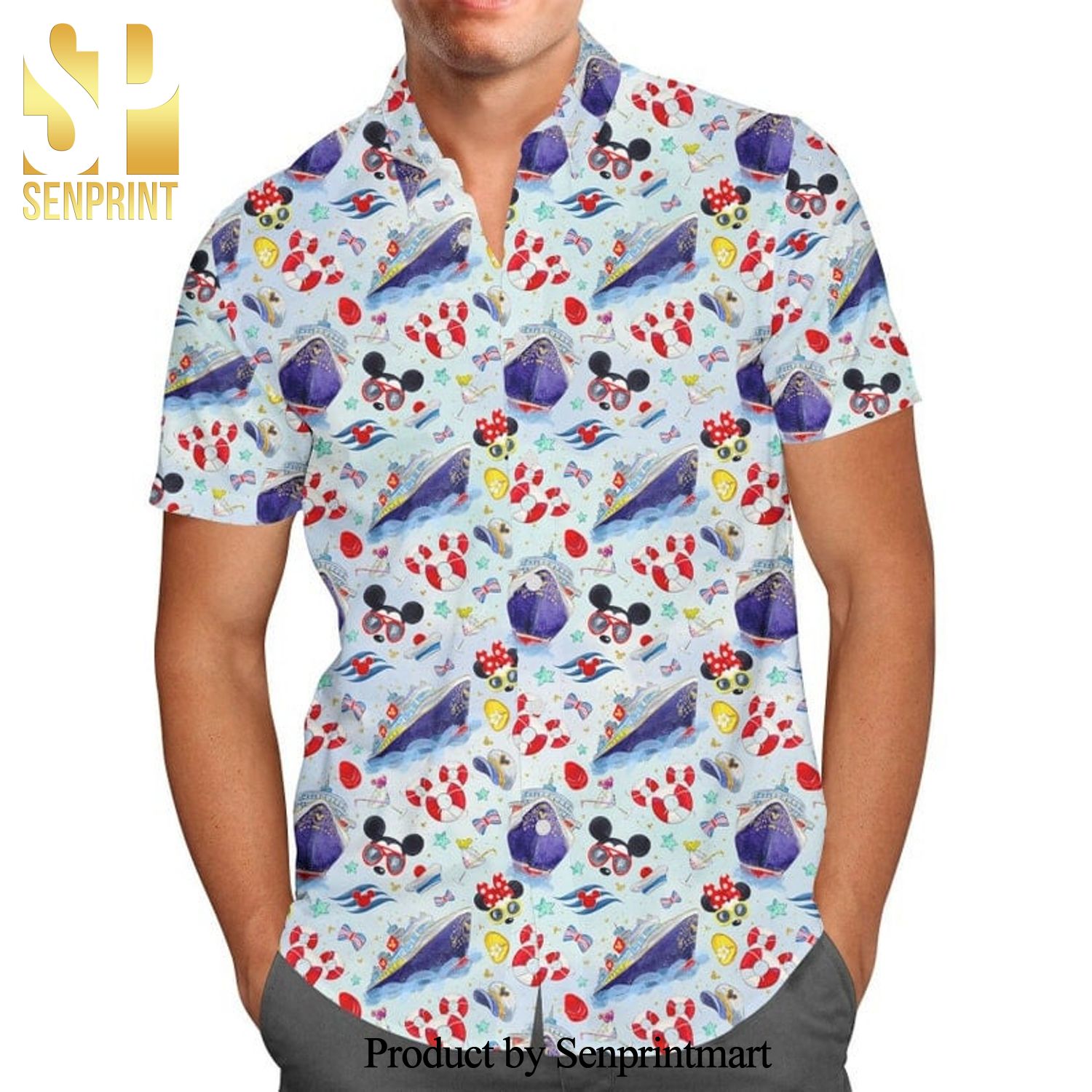 Disney Cruise Pattern Cartoon Graphics Full Printing Hawaiian Shirt