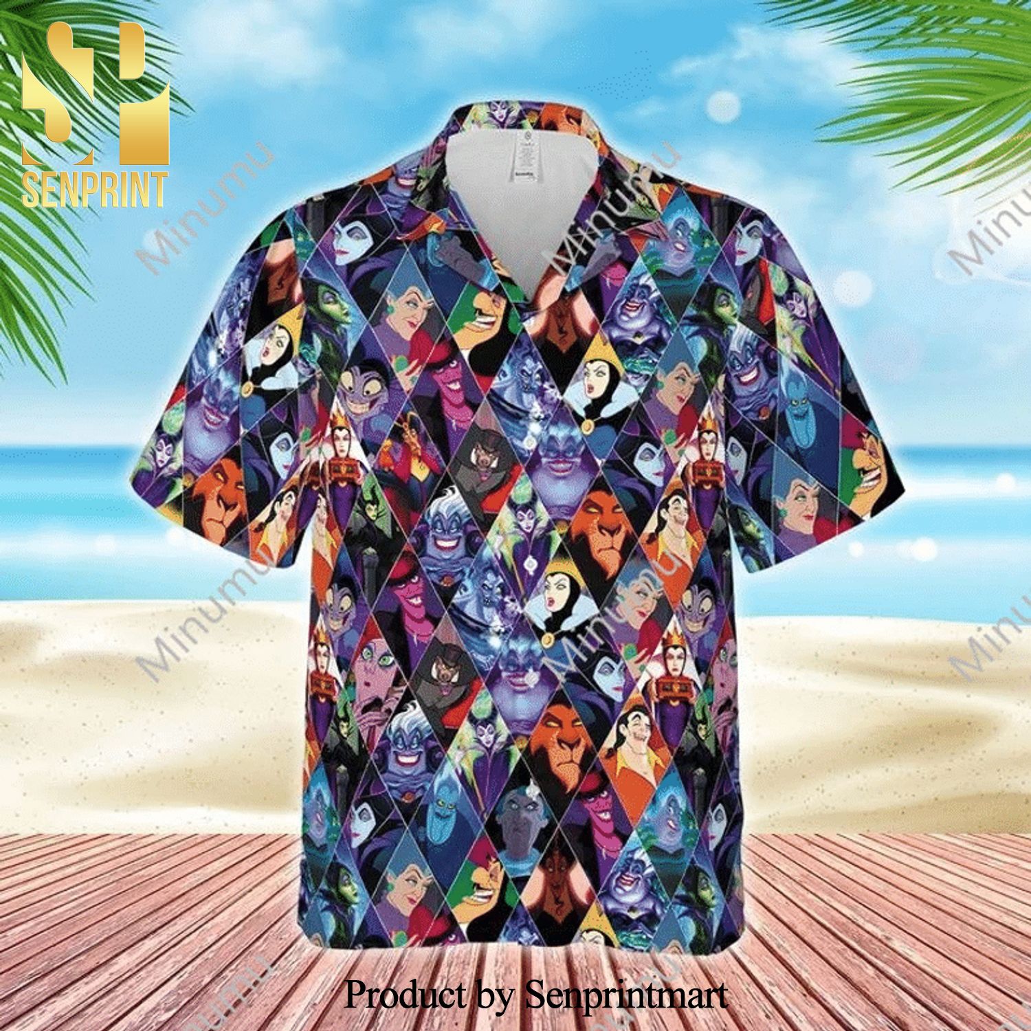 Disney Villain Characters Full Printing Hawaiian Shirt