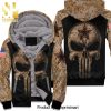 Camouflage Skull Cleveland Cavaliers American Flag New Outfit Full Printed Unisex Fleece Hoodie