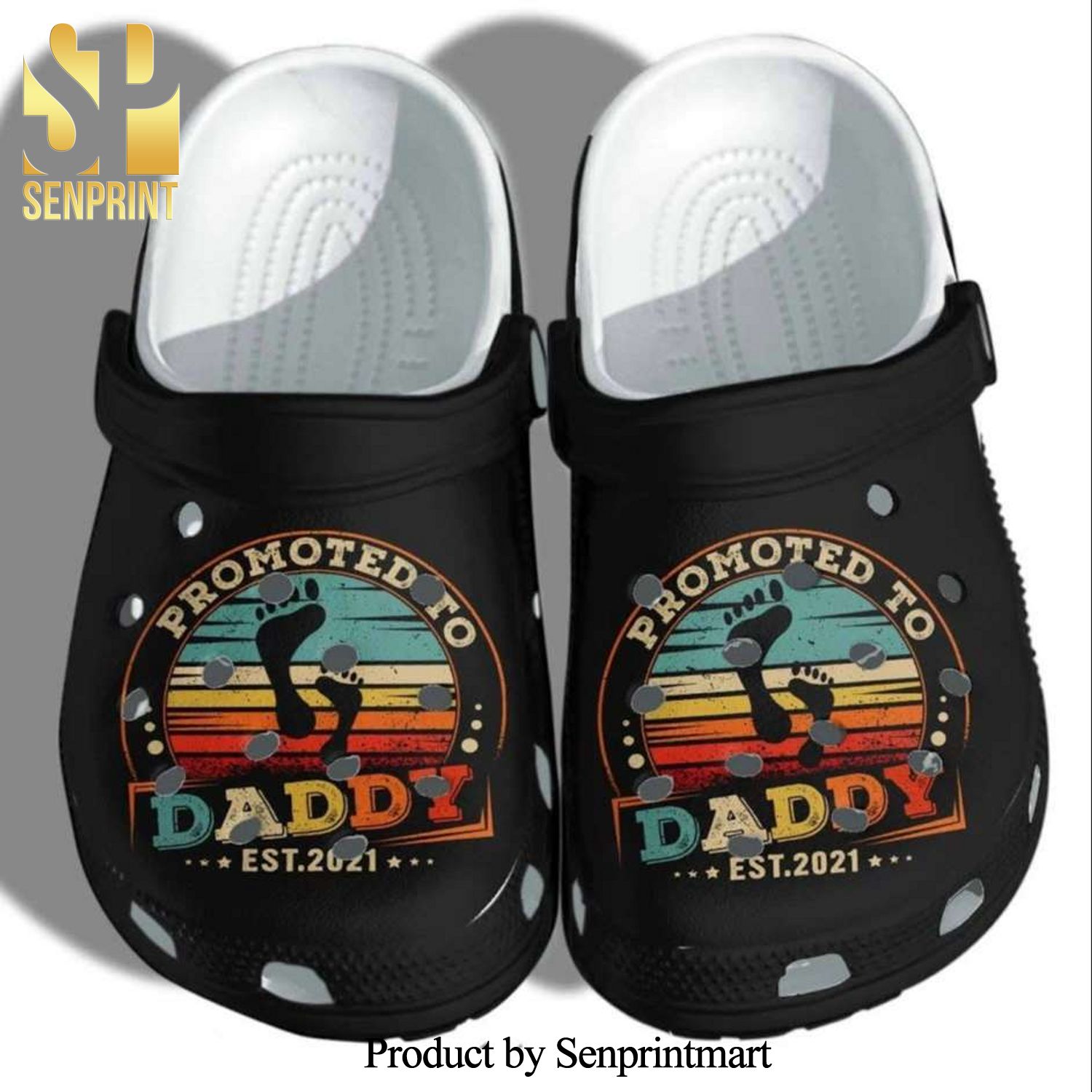 Personalized Promoted To Daddy 3D Unisex Crocs Crocband Clog