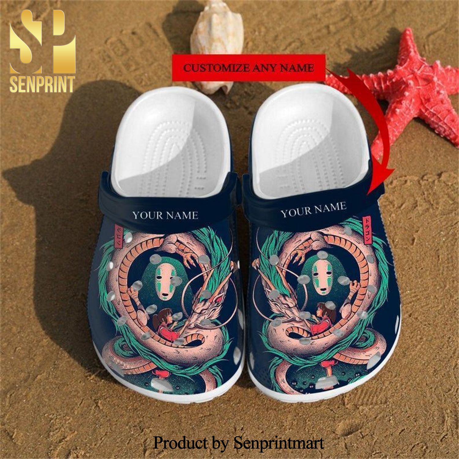 Personalized Spirited Away Art Custom All Over Printed Crocs Sandals