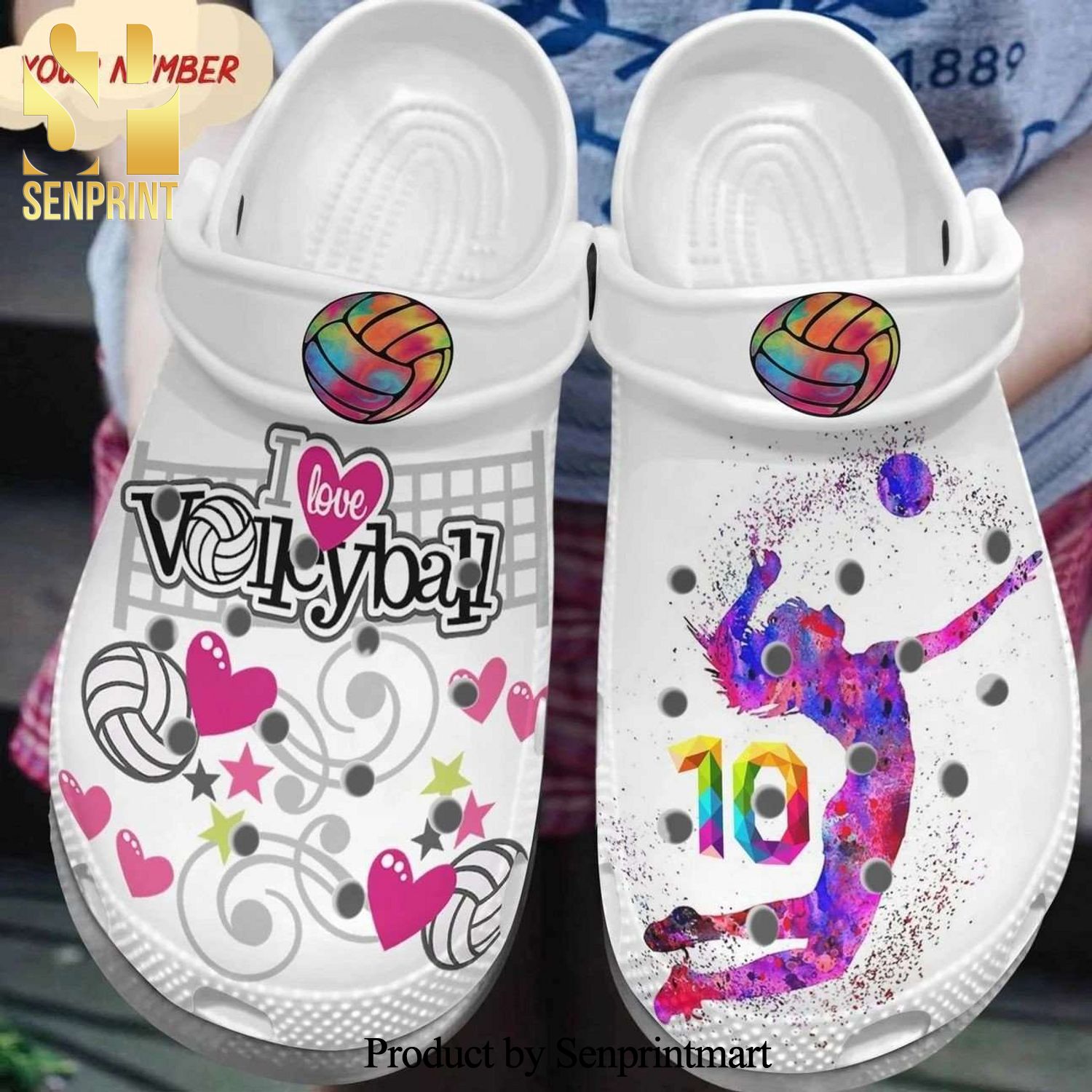 Personalized Volleyball 3D Crocs Classic