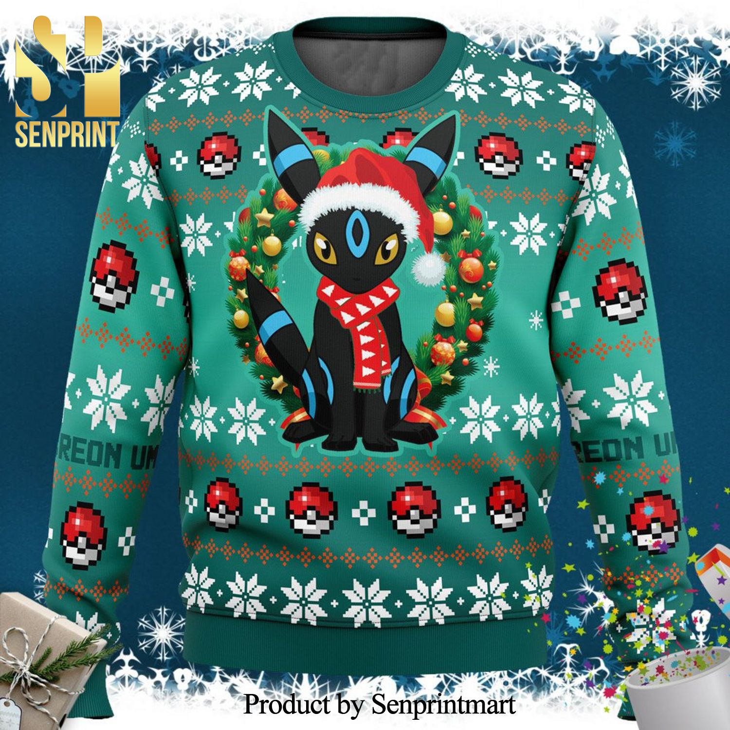 Umbreon Pokemon Premium Knitted Ugly Christmas Sweater