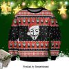 V For Vendetta Horror Poster Knitted Ugly Christmas Sweater