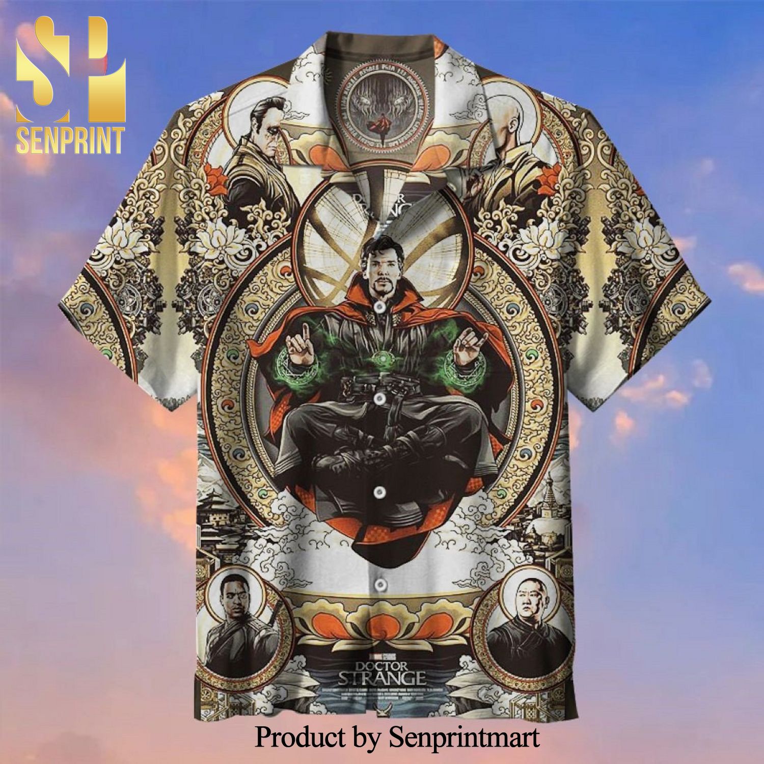 Doctor Strange Marvel Paisley Pattern Full Printing Hawaiian Shirt