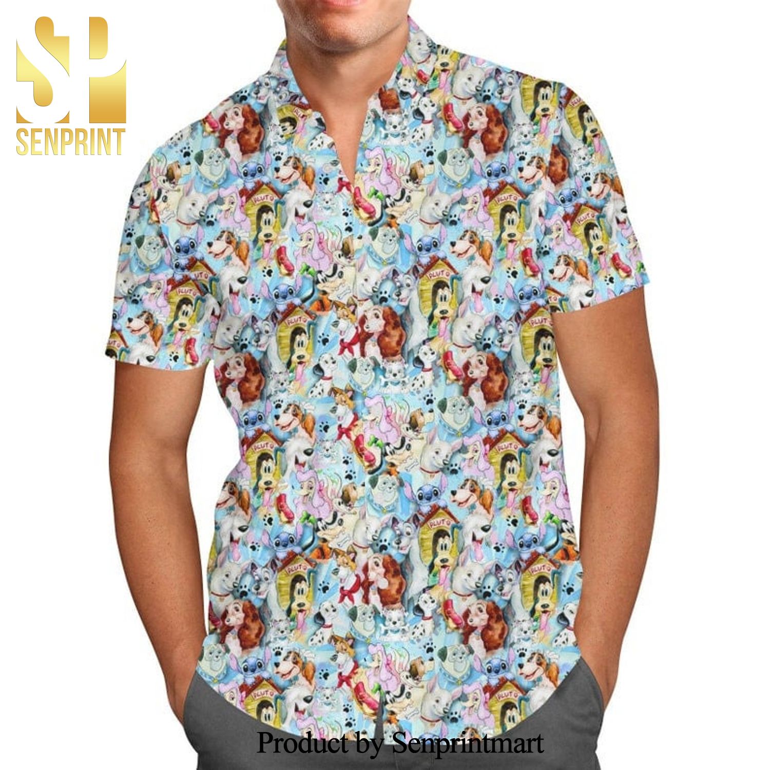 Dogs Of Disney Universe Disney Cartoon Graphics Full Printing Hawaiian Shirt