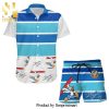 Dopey Dwarf Leafy Snow White Disney Cartoon Graphics Full Printing Combo Hawaiian Shirt And Beach Shorts