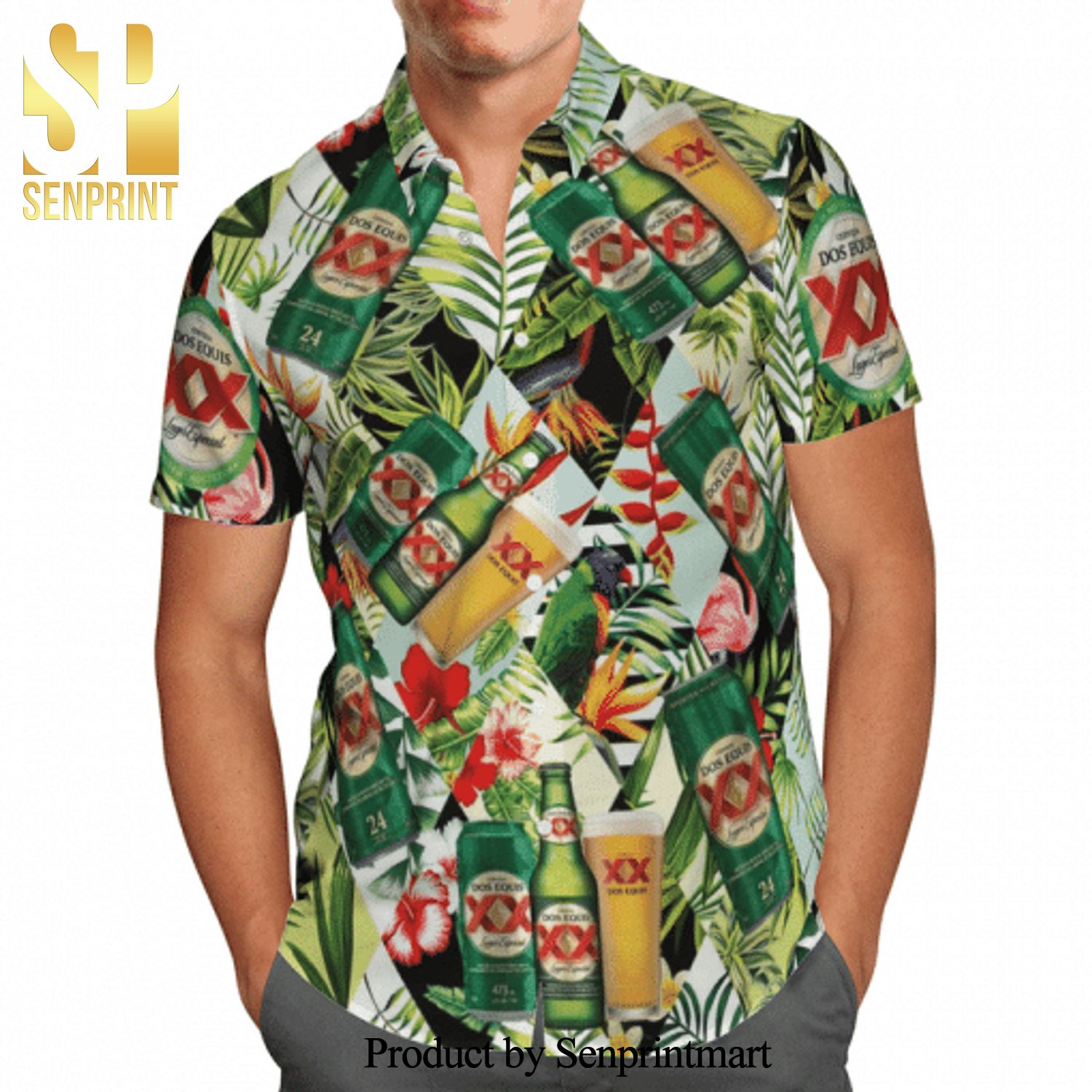 Dos Equis Tropical Leafs Full Printing Hawaiian Shirt