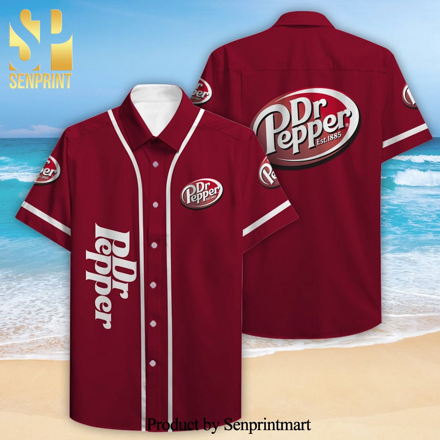 Dr Pepper Full Printing Hawaiian Shirt – Red