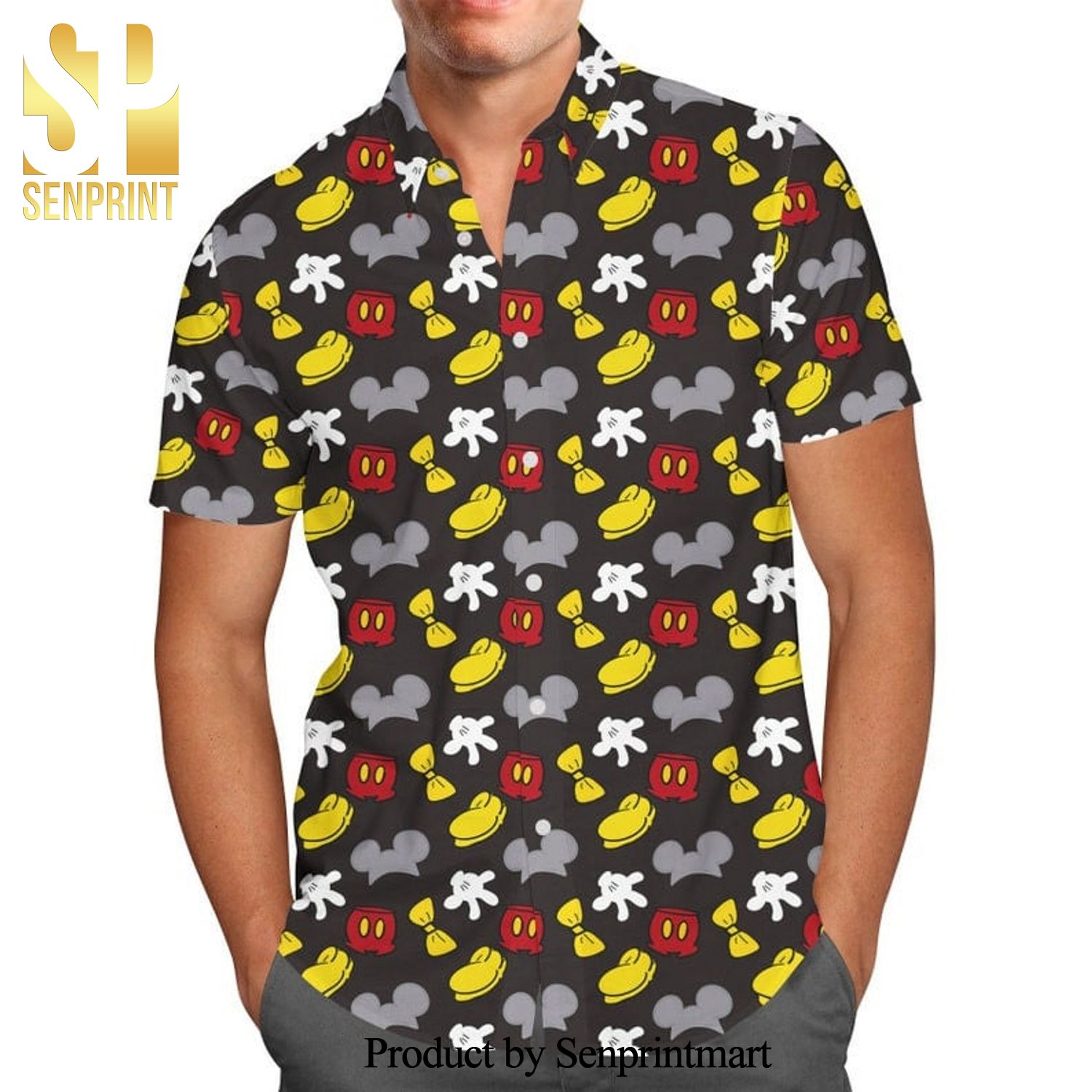 Dress Like Mickey Mouse Disney Cartoon Graphics Full Printing Hawaiian Shirt