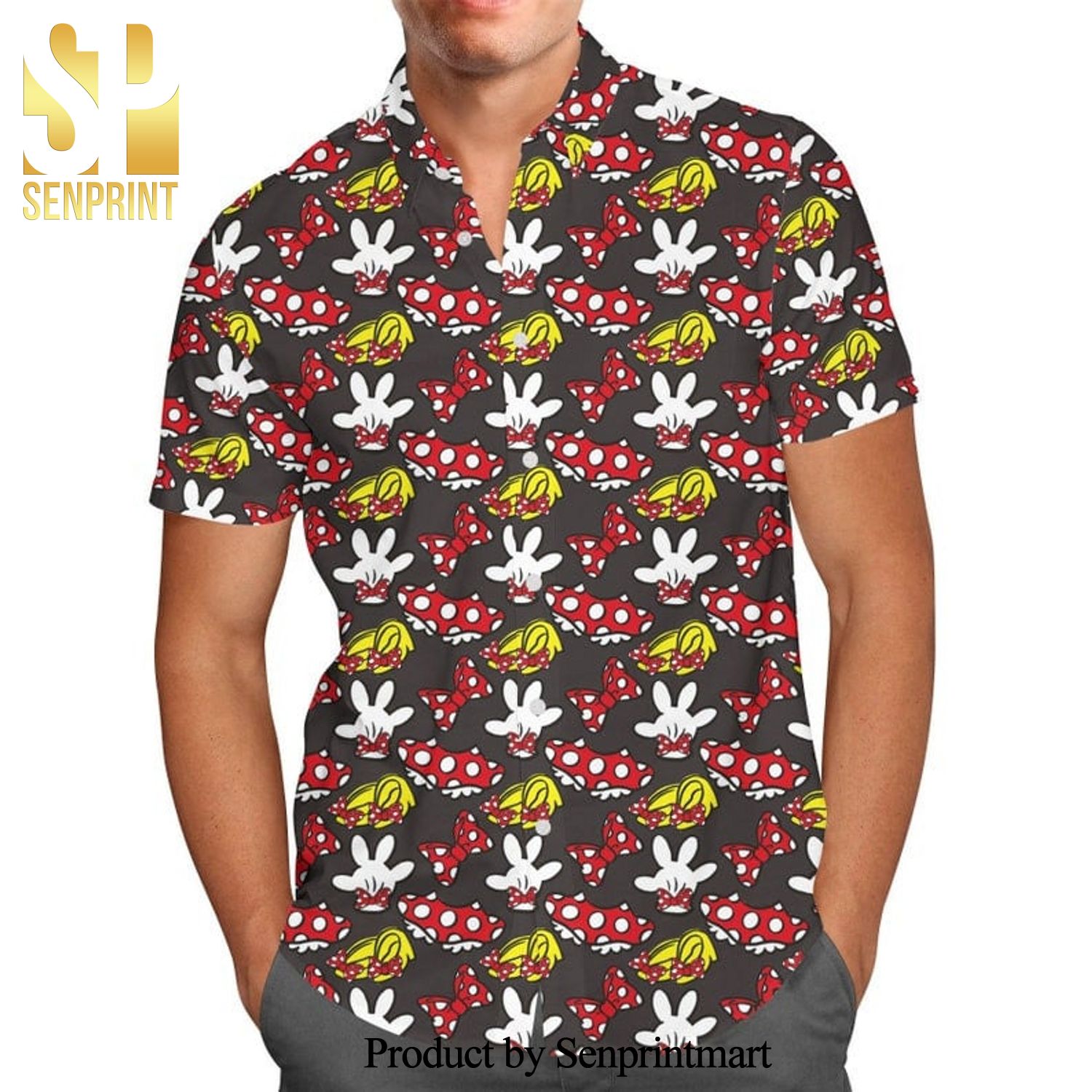 Dress Like Minnie Mouse Disney Cartoon Graphics Full Printing Hawaiian Shirt