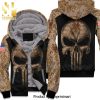 Camouflage Skull New York Yankees American Flag Street Style Unisex Fleece Hoodie