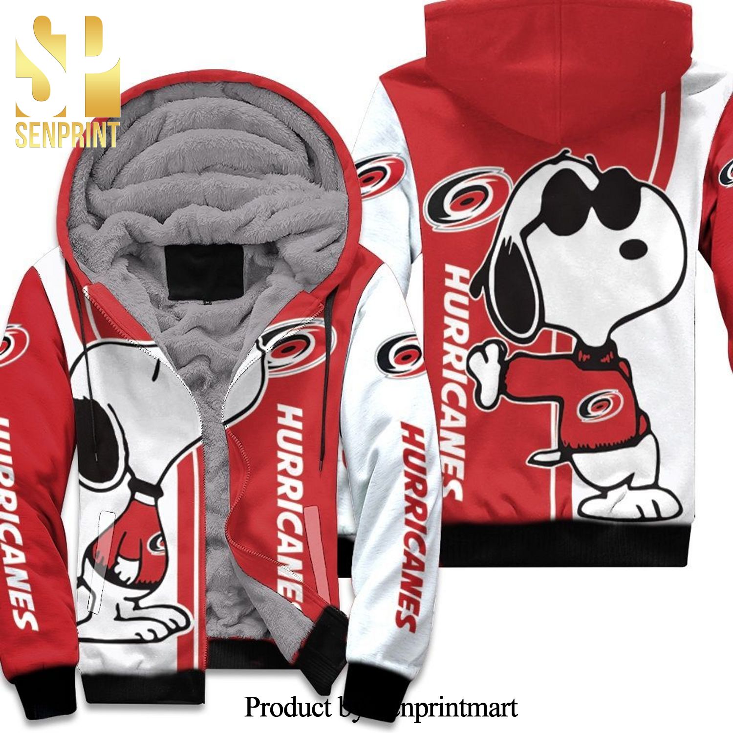 Carolina Hurricanes Snoopy Lover Best Outfit Unisex Fleece Hoodie