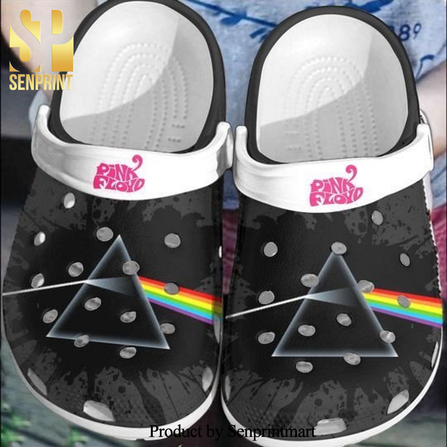Pink Floyd Band Rainbow Gift Full Printing Crocs Crocband Adult Clogs