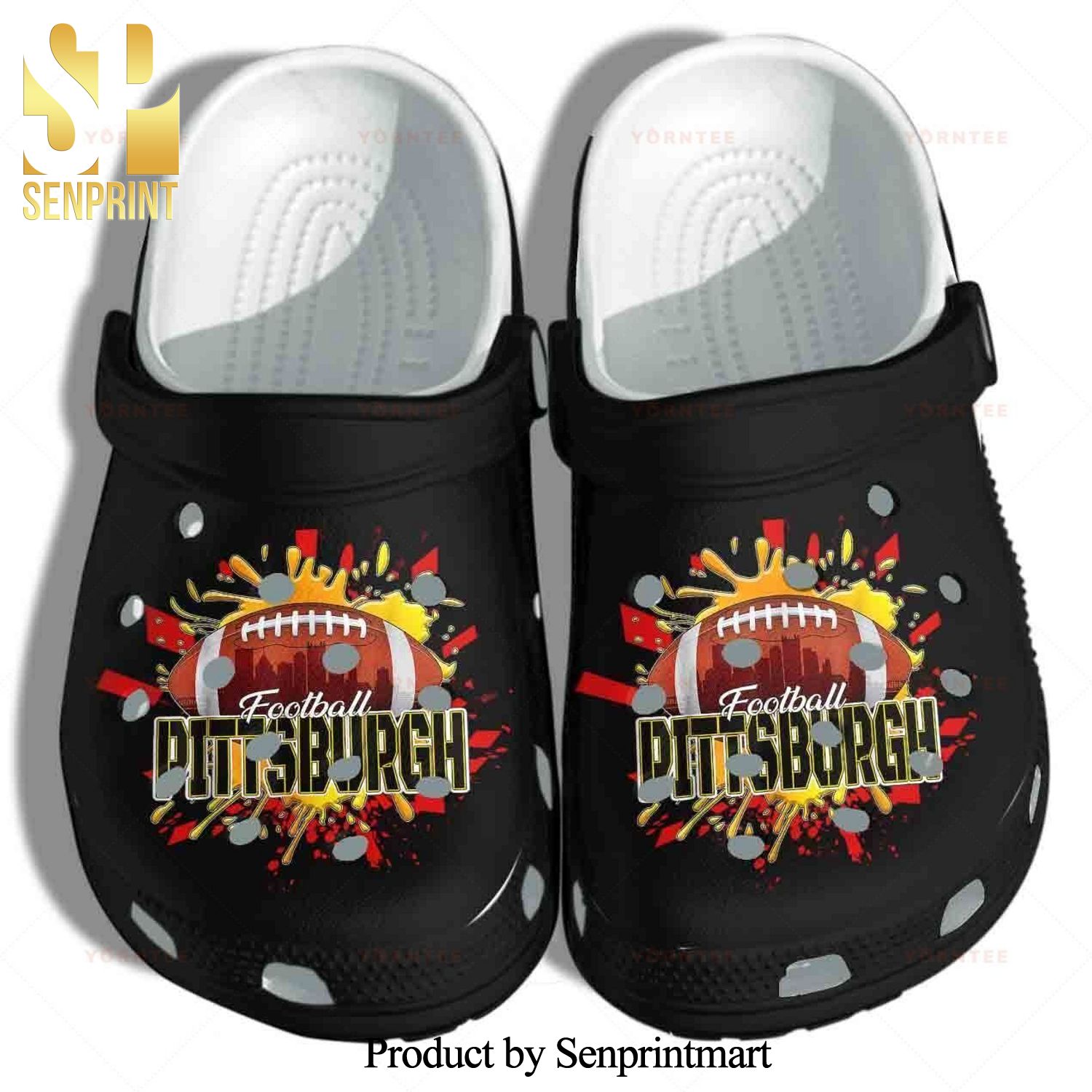 Pittsburgh Football Gift For Lover All Over Printed Crocs Unisex Crocband Clogs