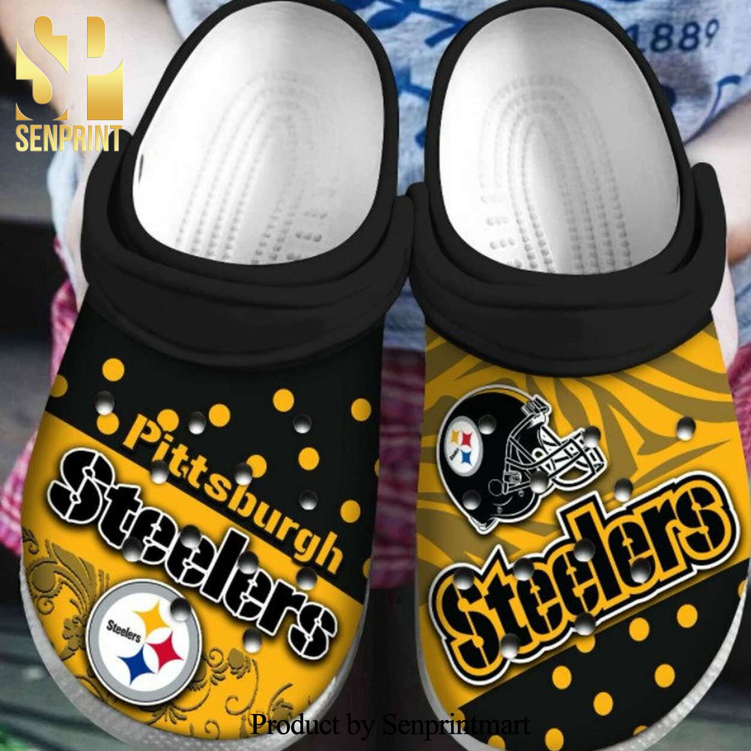 Pittsburgh Steelers Rubber Crocs Crocband Adult Clogs