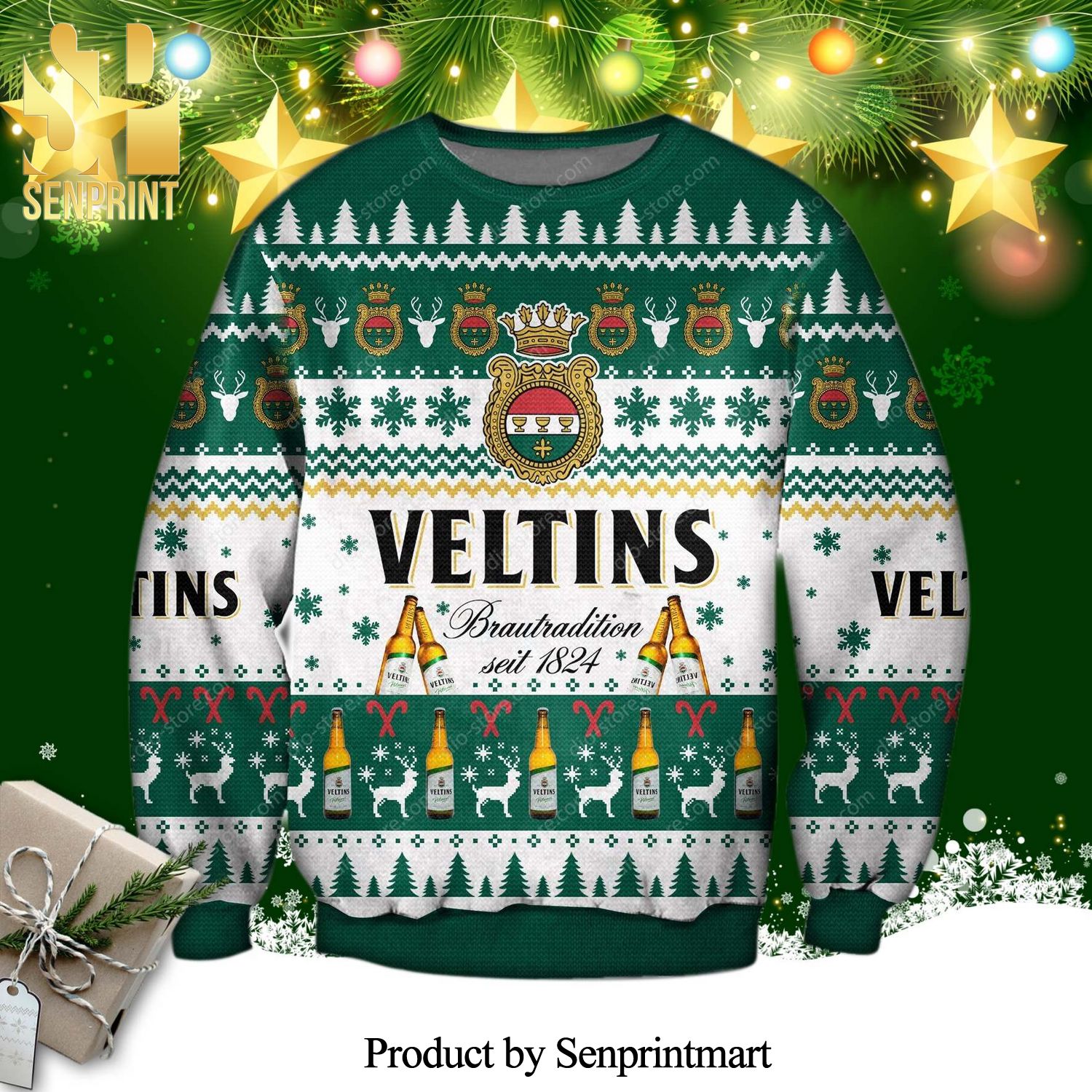 Veltins Brewery Beer Knitted Ugly Christmas Sweater