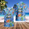 Eeyore Donkey 50th Anniversary Glitter Disney Castle Full Printing Combo Hawaiian Shirt And Beach Shorts – Black Blue