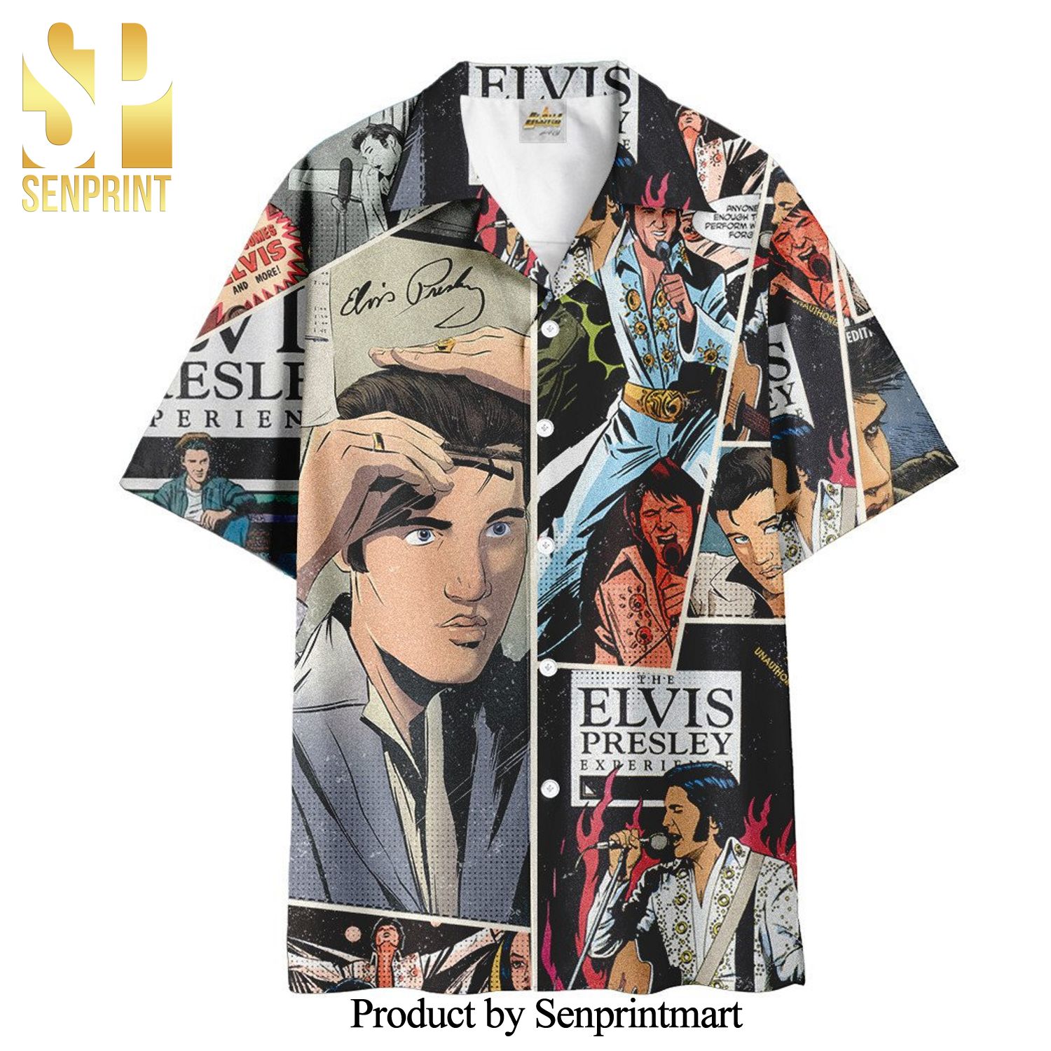 Elvis Presley Hawaiian Beach Shirt – Cartoon