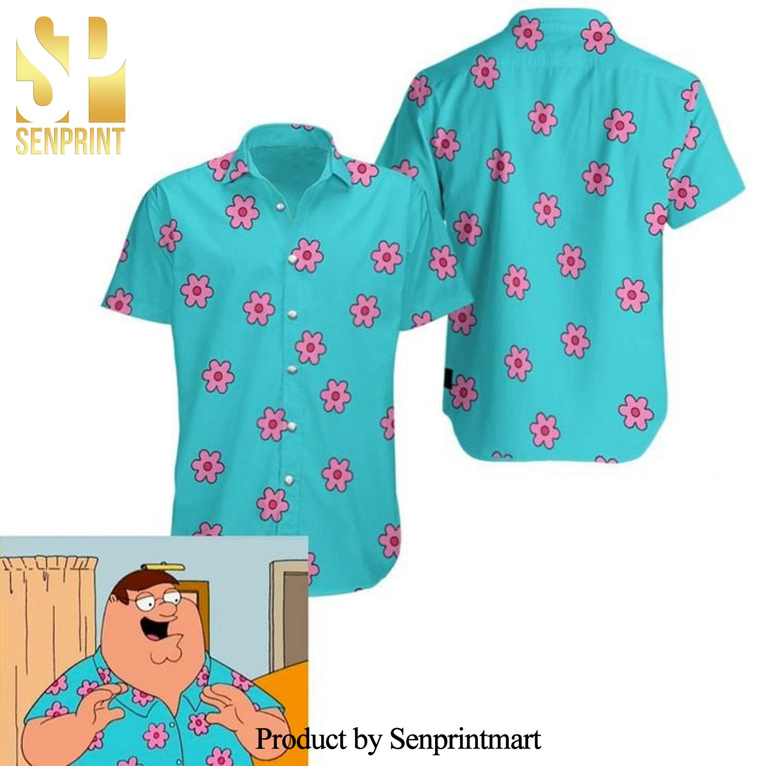 Family Guy Peter Griffin Summer Short Sleeve Hawaiian Beach Shirt