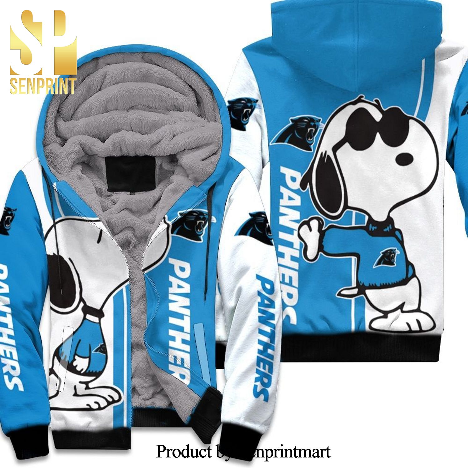 Carolina Panthers Snoopy Lover Awesome Outfit Unisex Fleece Hoodie