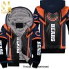 Chicago Bears And Chicago Cubs Heartbeat Love Ripped High Fashion Full Printing Unisex Fleece Hoodie