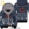 Chicago Bears Chicago Cubs Heartbeat Love Ripped All Over Print Unisex Fleece Hoodie