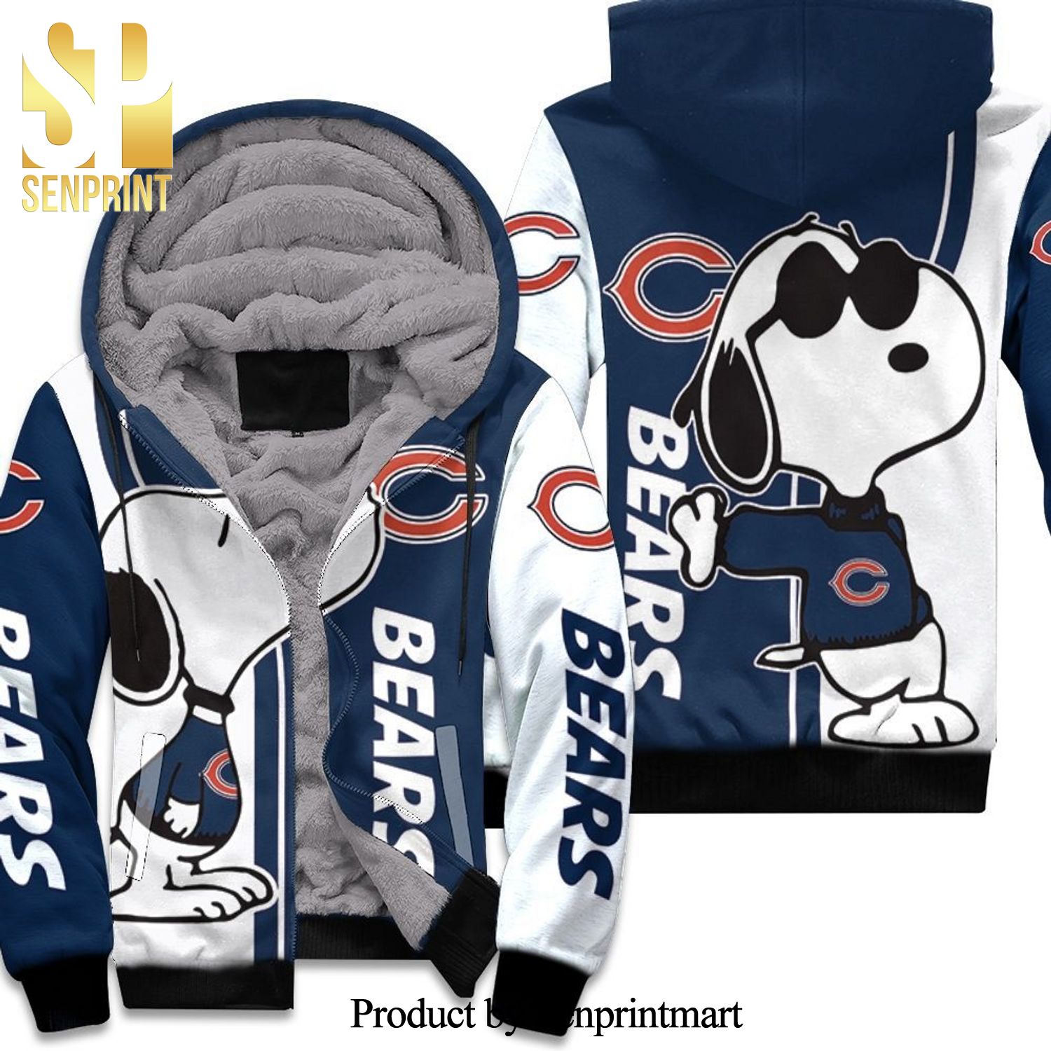 Chicago Bears Snoopy Lover Best Outfit Unisex Fleece Hoodie