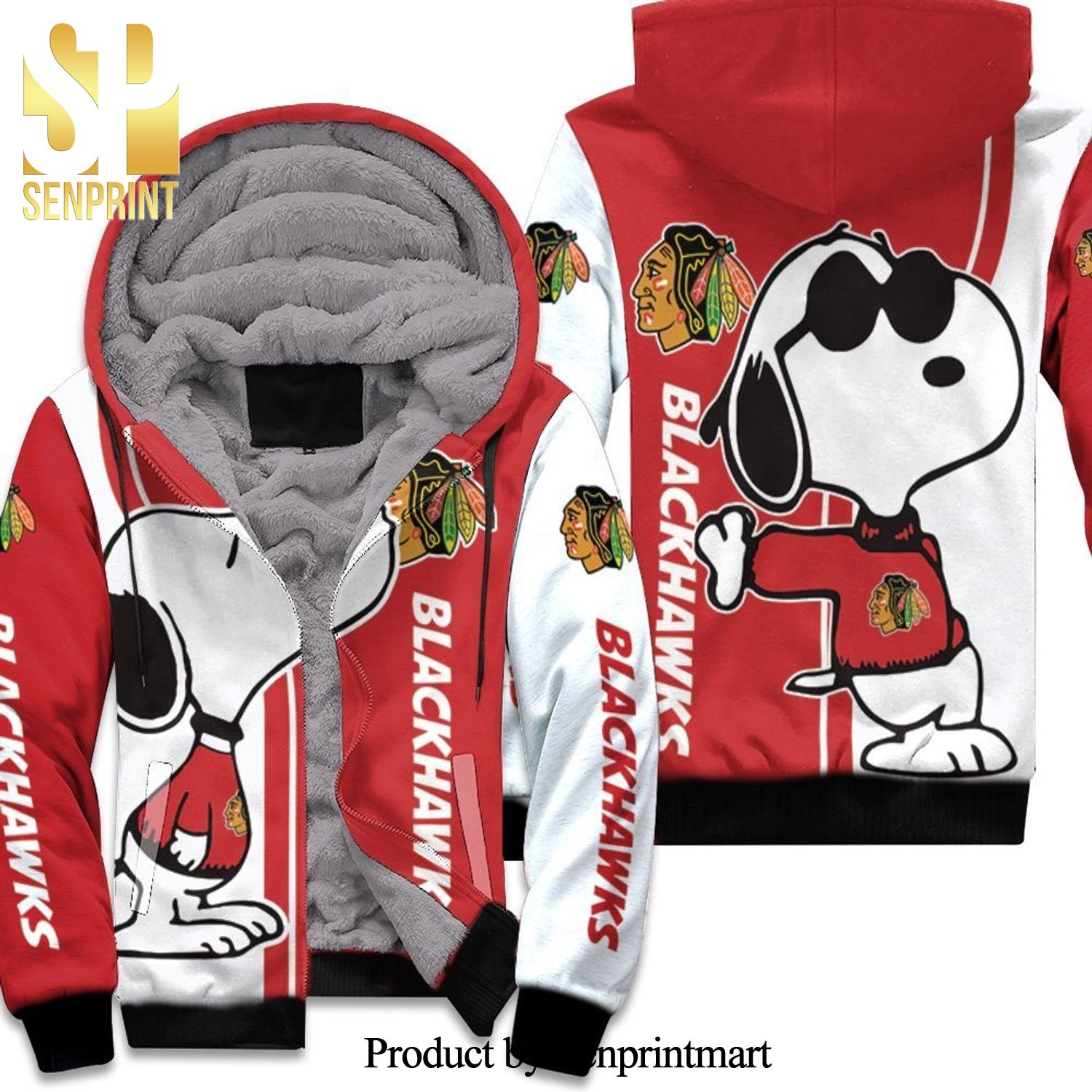 Chicago Blackhawks Snoopy Lover New Version Unisex Fleece Hoodie