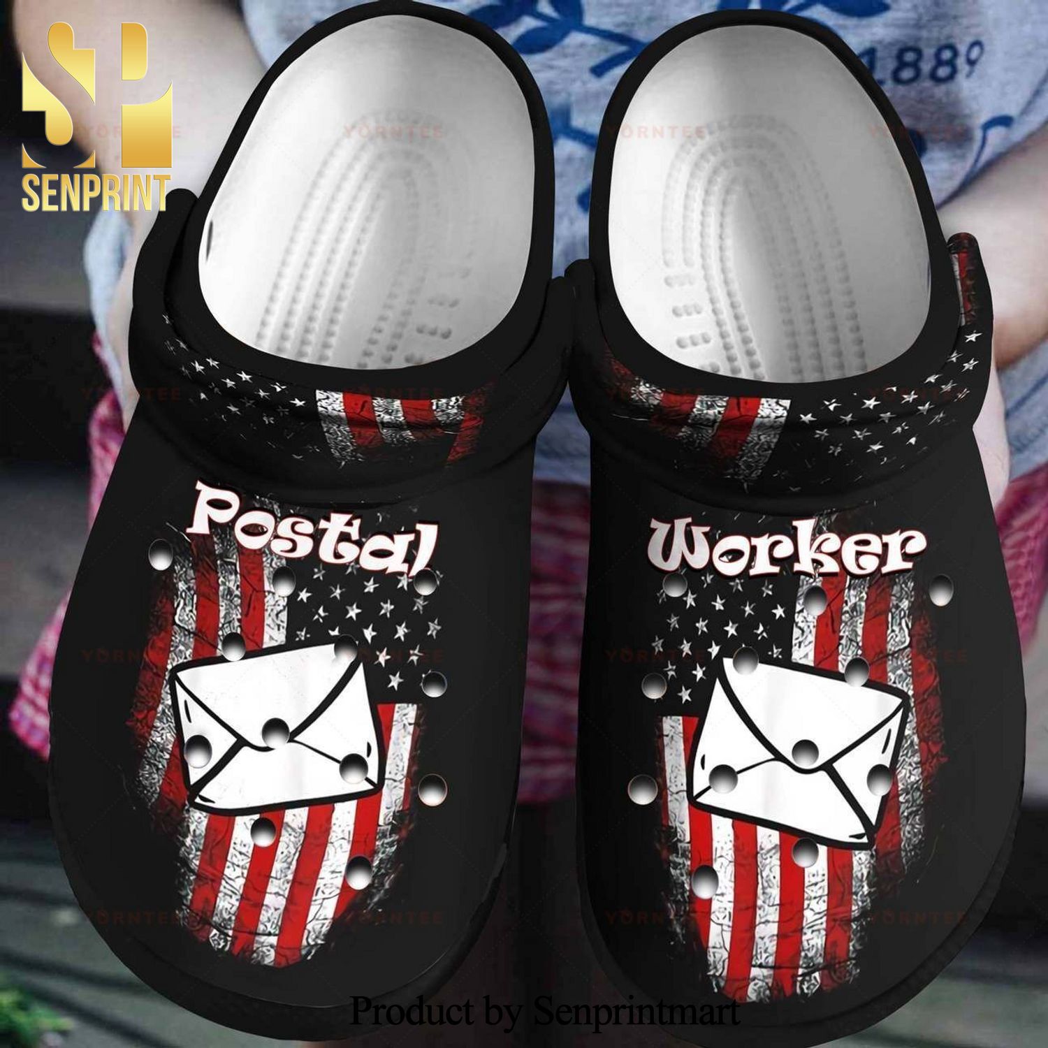 Postal Worker American Flag Gift For Lover Hypebeast Fashion Crocs Unisex Crocband Clogs