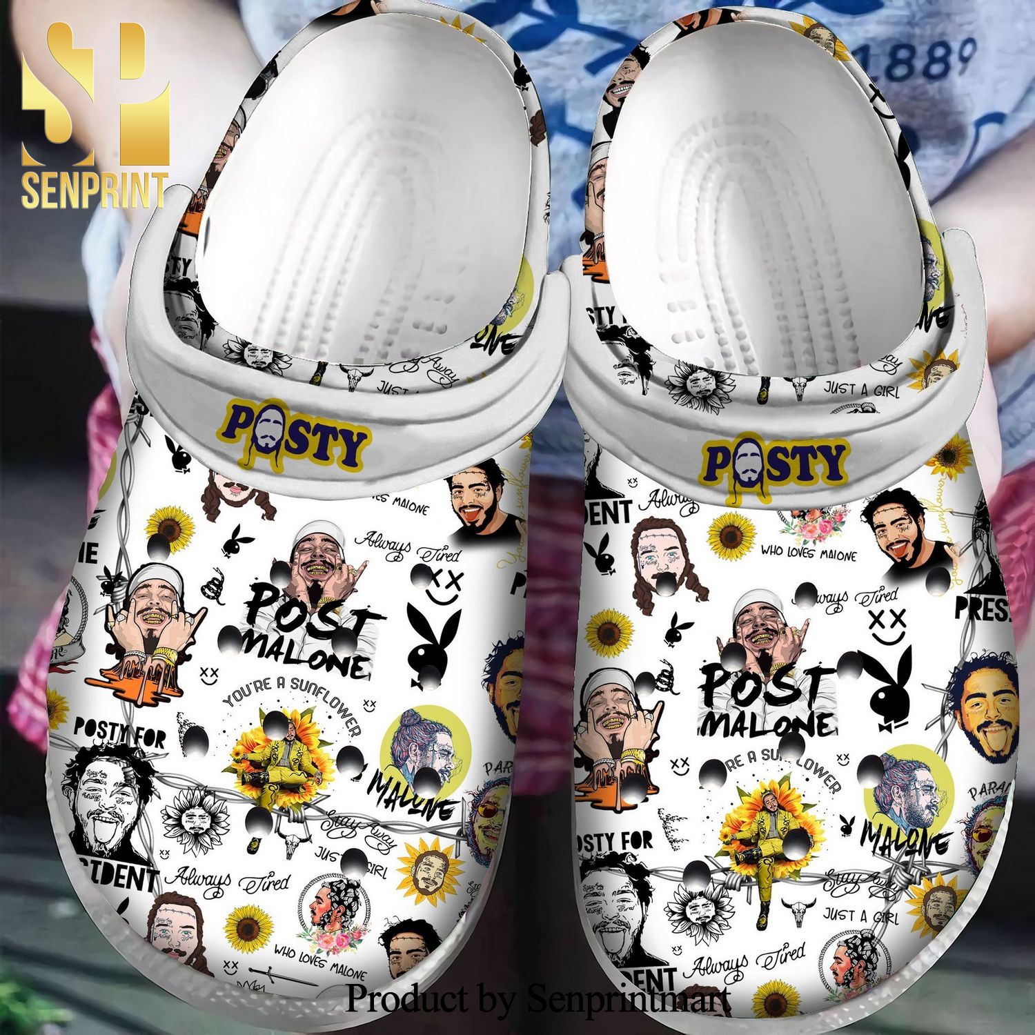 Posty Post Malone Gift For Fan Classic Water Full Printed Crocs Shoes