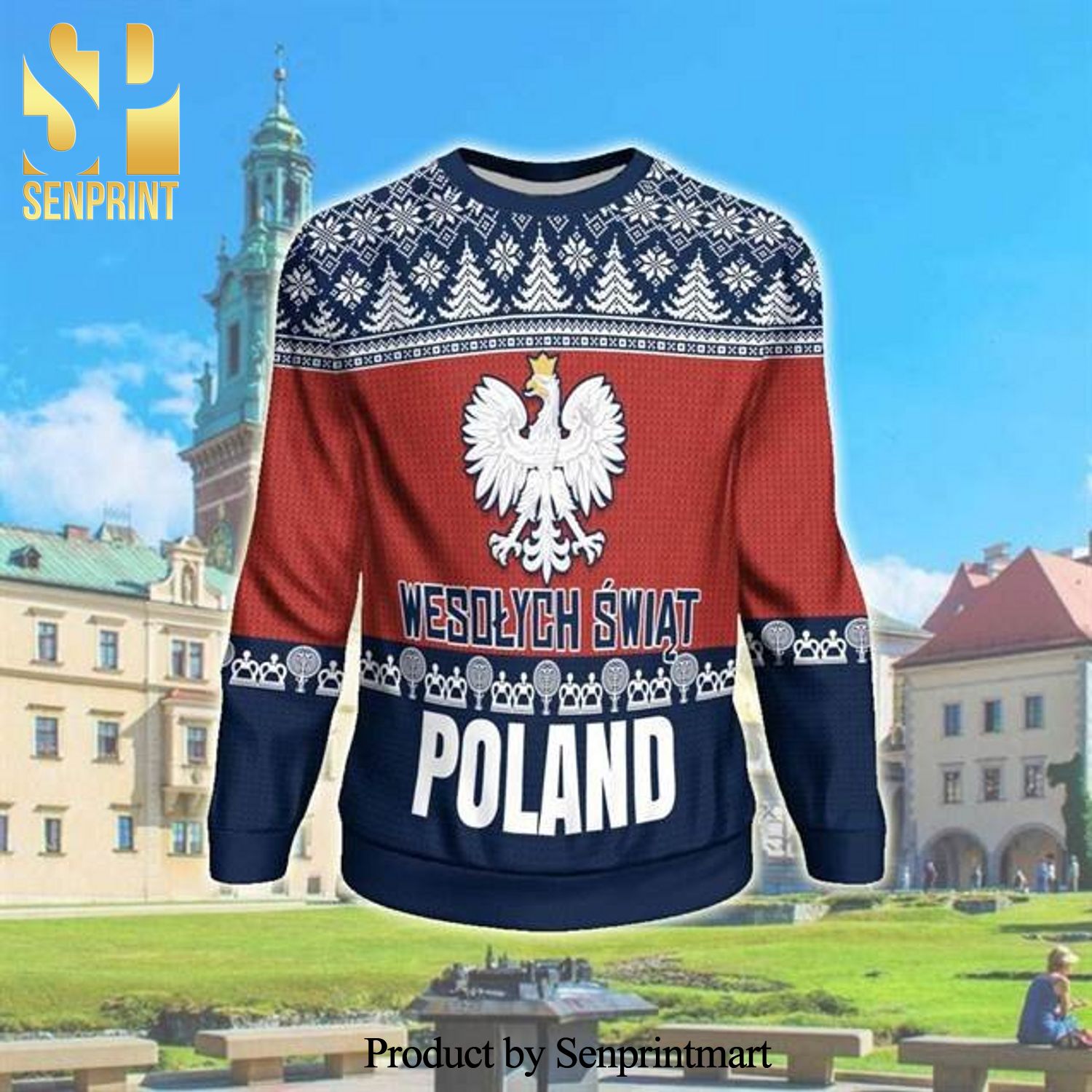 Wesolych Swiat Poland Knitted Ugly Christmas Sweater