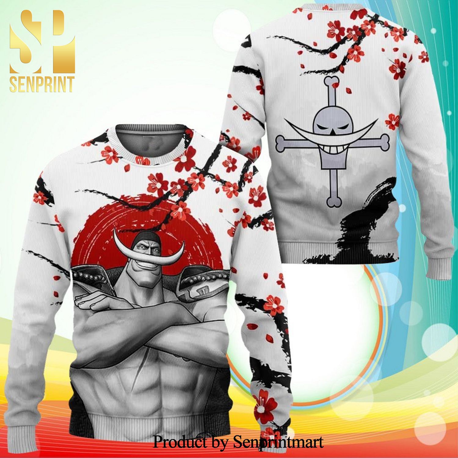 Whitebeard Pirates One Piece Manga Anime Knitted Ugly Christmas Sweater