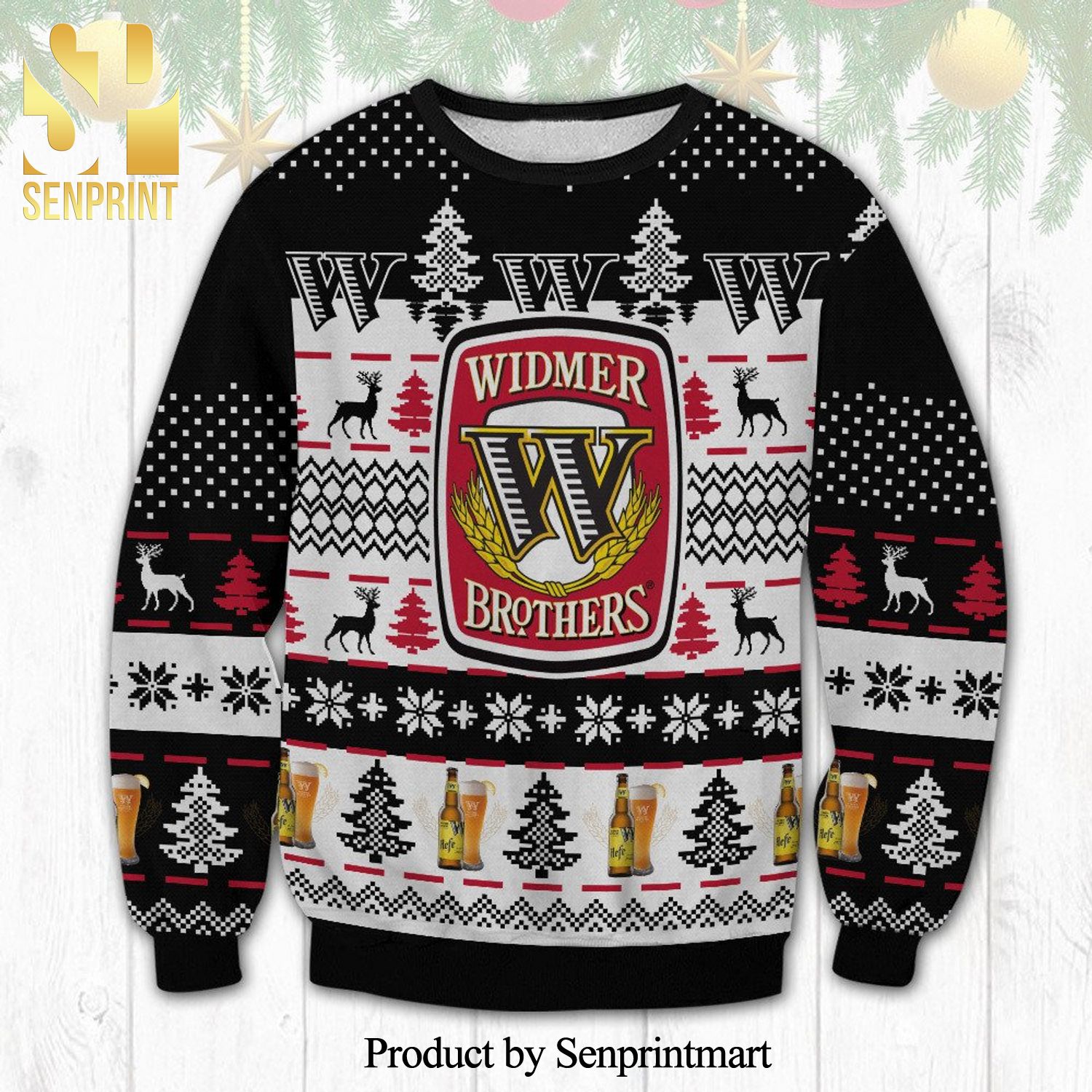 Widmer Brothers Original American Hefe Knitted Ugly Christmas Sweater