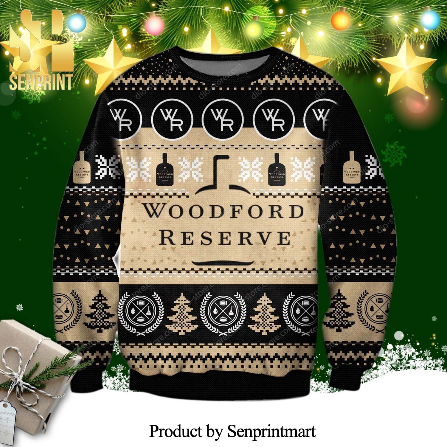 Woodford Reverse Wine Knitted Ugly Christmas Sweater