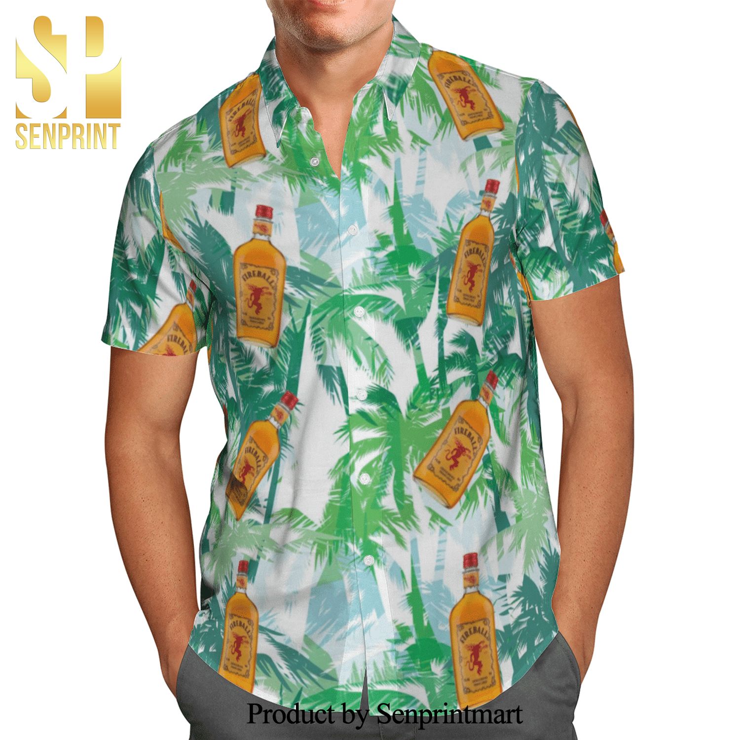 Fireball Cinnamon Whisky Full Printing Aloha Summer Beach Hawaiian Shirt