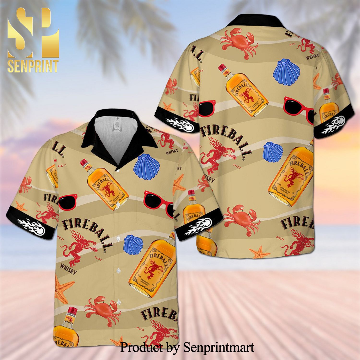 Fireball Full Printing Hawaiian Shirt