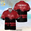 Fireball Cinnamon Whisky Smoky Red Skull Full Printing Aloha Summer Beach Hawaiian Shirt – Black