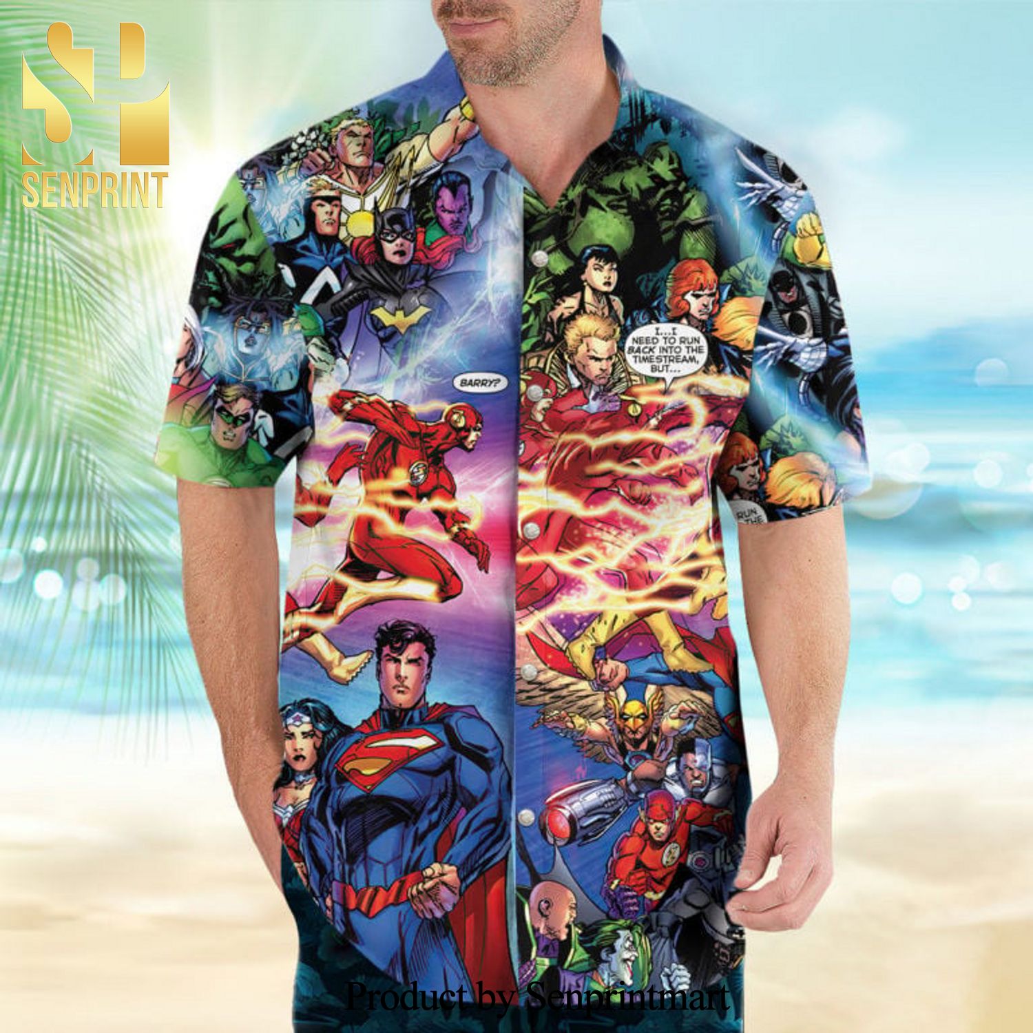 Flash And P And ora Merging Worlds Prime Earth Full Printing Combo Hawaiian Shirt And Beach Shorts