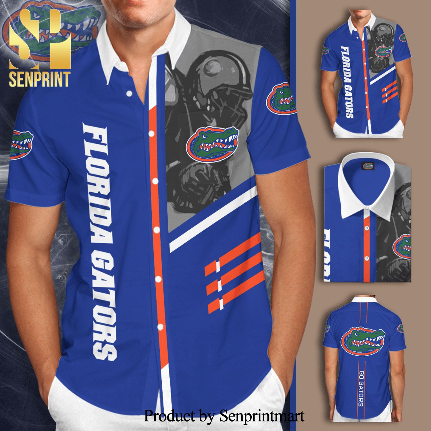 Florida Gators Football Team Full Printing Hawaiian Shirt – Blue