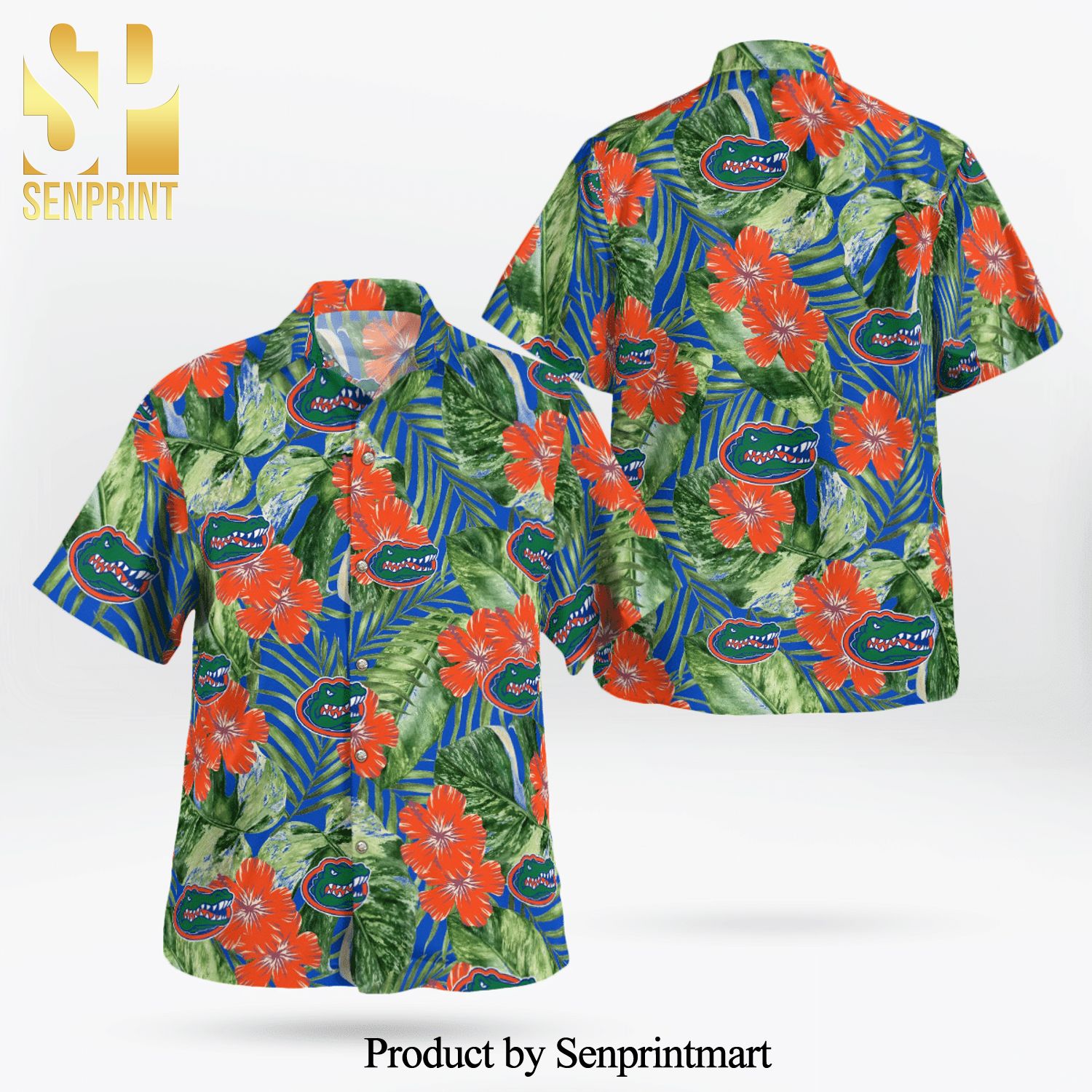 Florida Gators Logo Full Printing Flowery Aloha Summer Beach Hawaiian Shirt